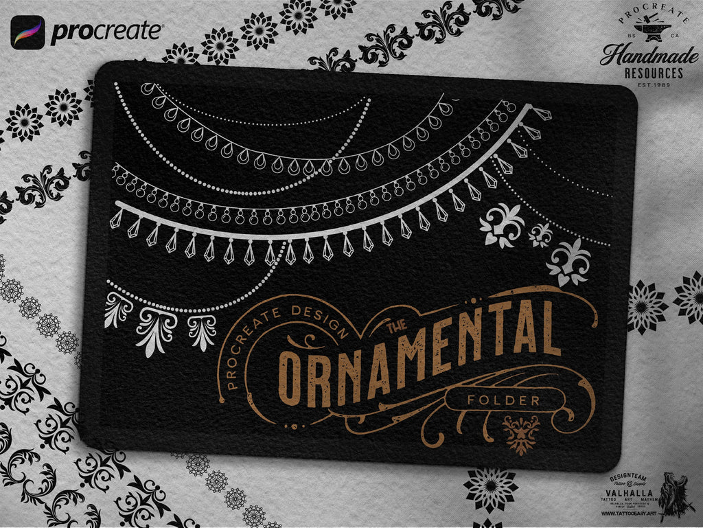 Ornamental Tattoo Brushes: 350+ Procreate Stamps Digital Download