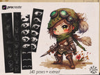 The Anime Studio / Isaac the emo Chibi guide, 140 stamps for Procreate