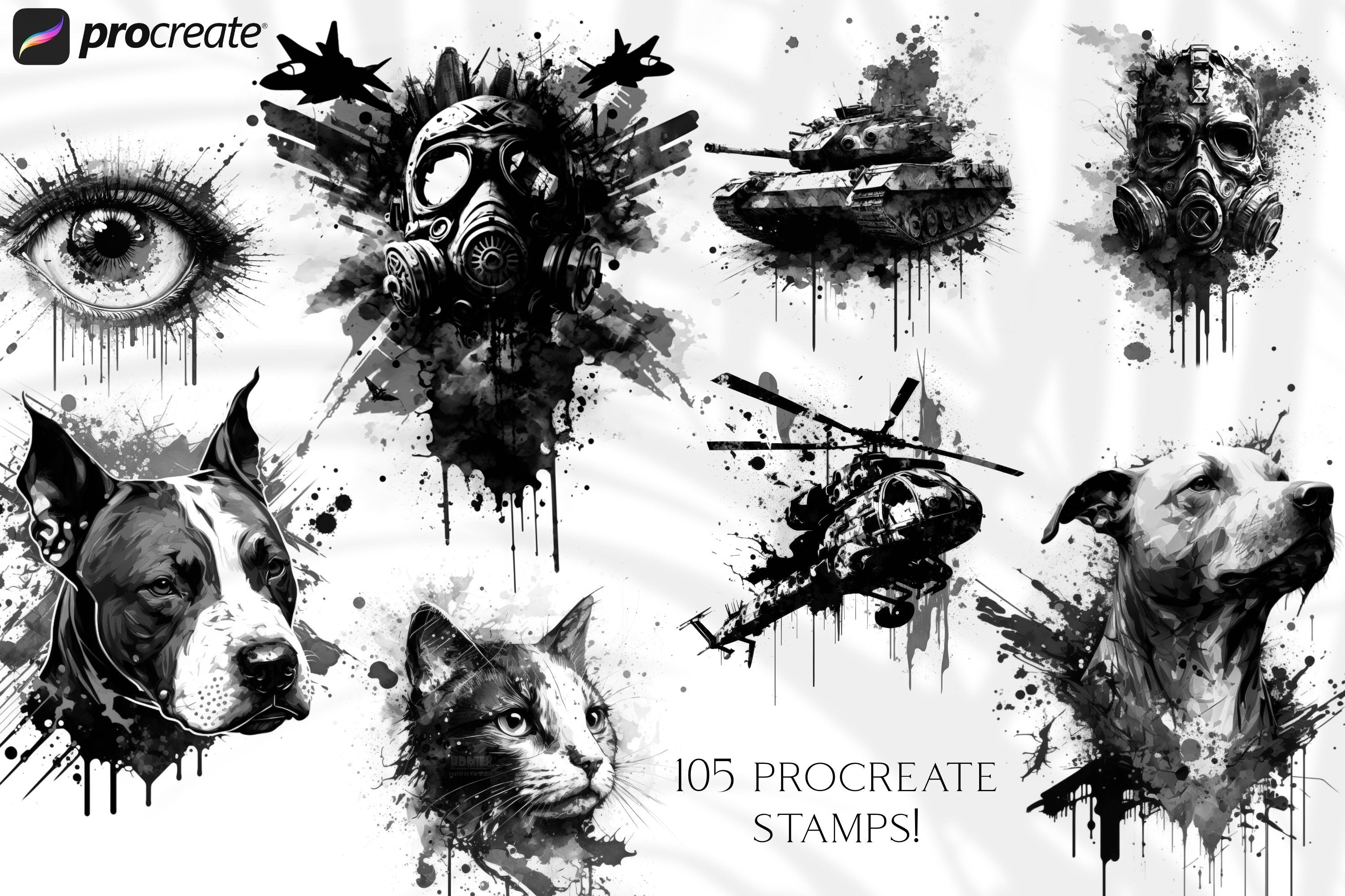 Trash polka design kit, Custom references for Procreate