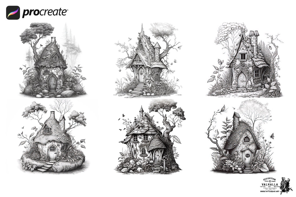 Whimsical wonderland, fun coloring projects for Procreate