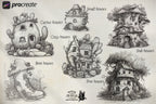200+ Fairy House Procreate Brushes: Unique Coloring Designs
