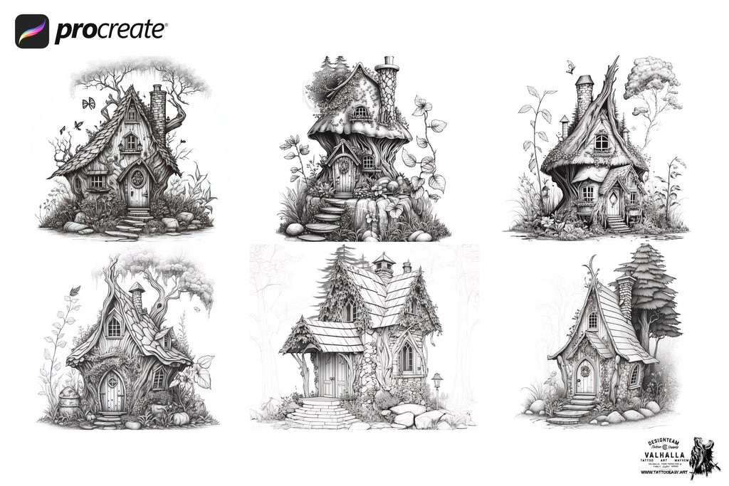 Whimsical wonderland, fun coloring projects for Procreate