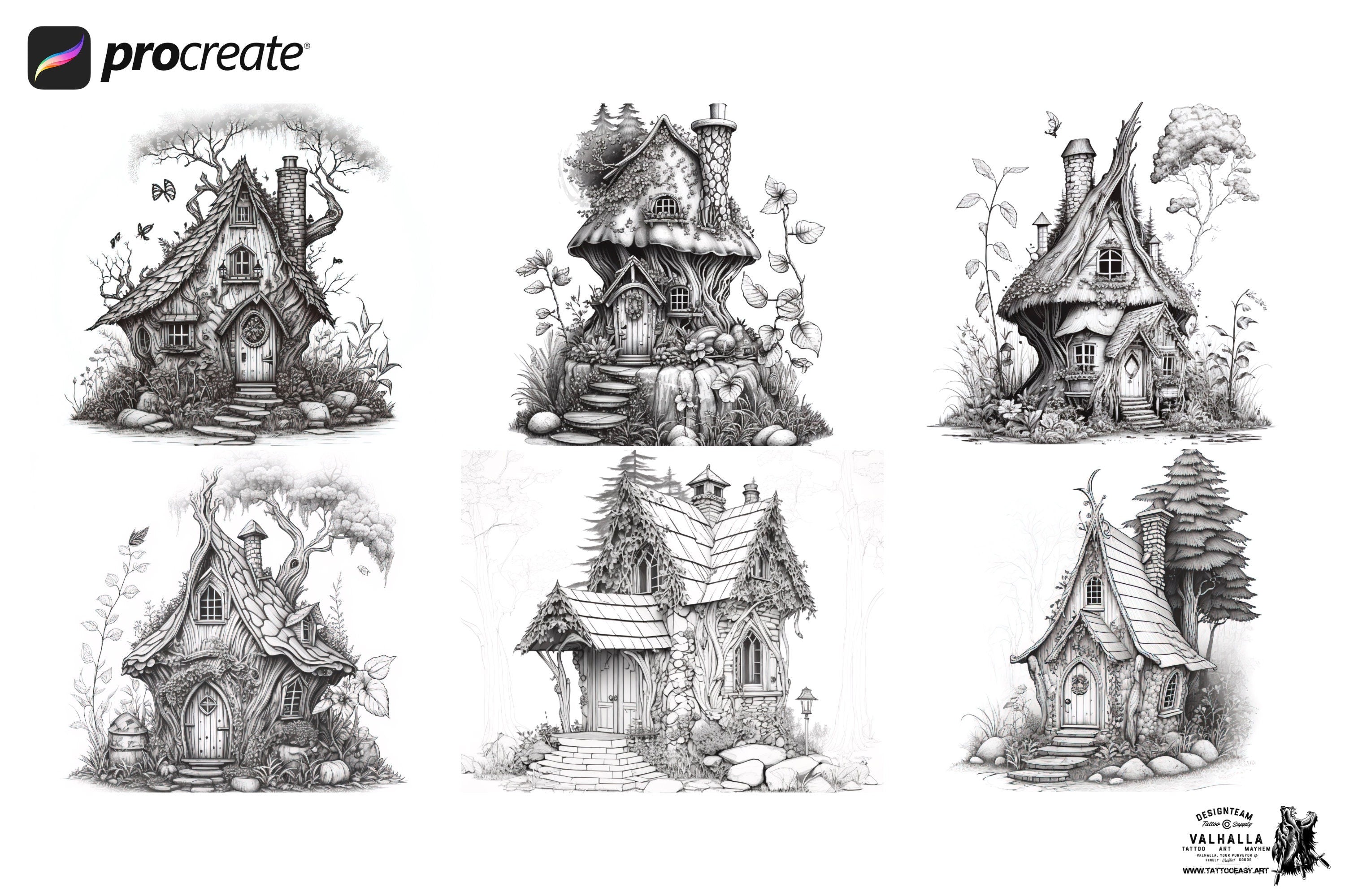 Whimsical wonderland, fun coloring projects for Procreate