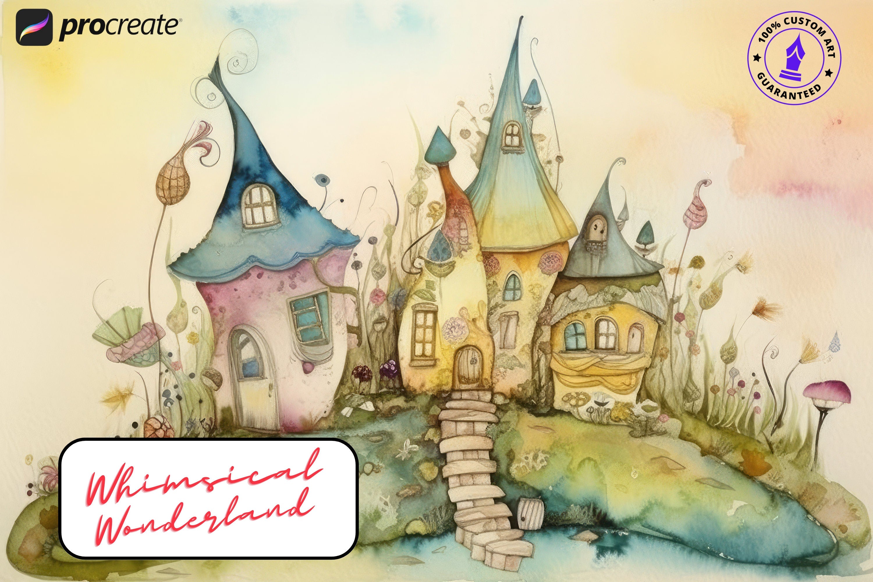 Whimsical wonderland, fun coloring projects for Procreate