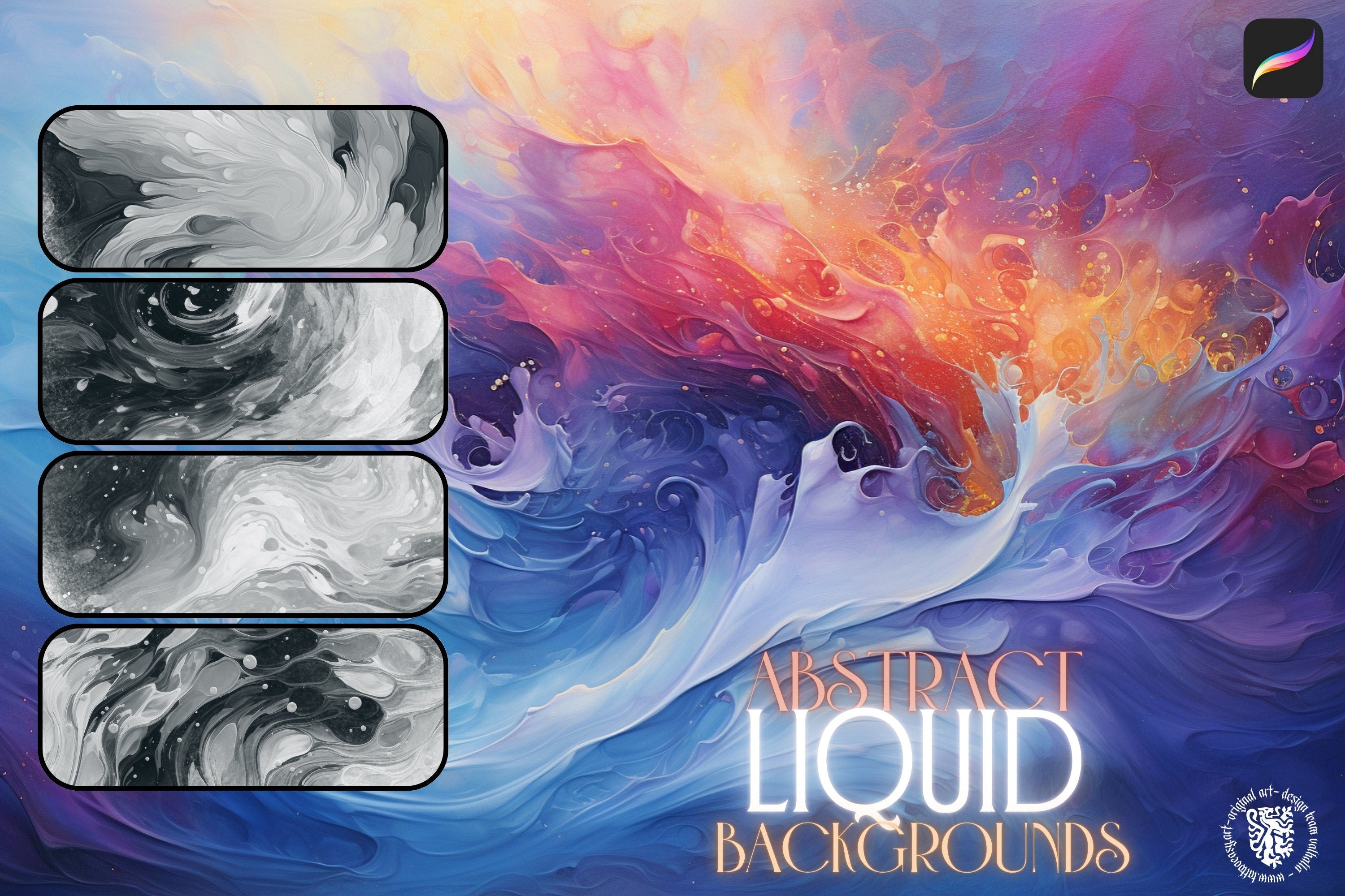 Abstract liquid textures ~ Texturemania ~ custom brushes for Procreate
