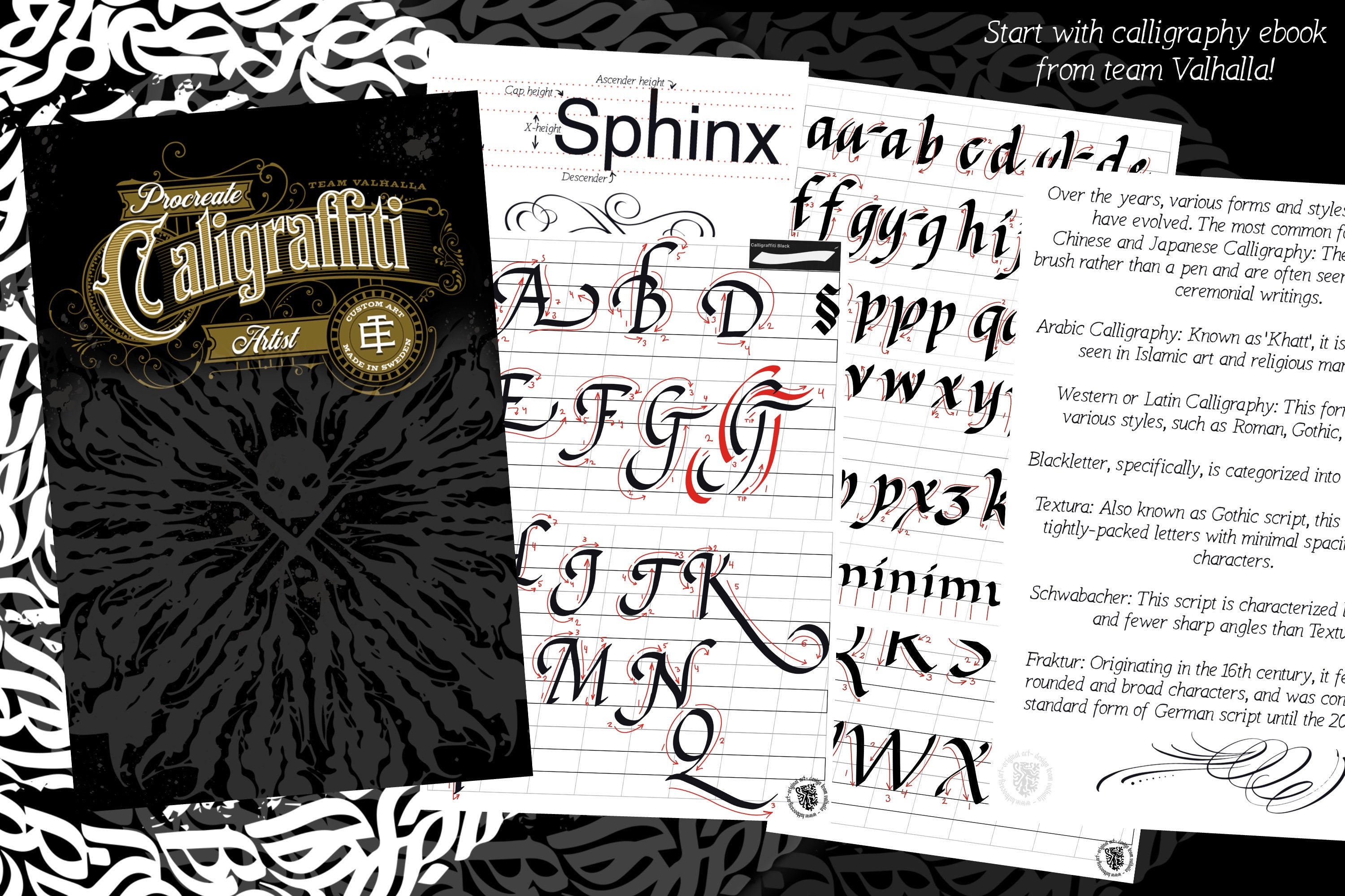 CaliGraffiti Lettering Kit for Procreate: 300+ Custom Letters, 40 Brushes (PDF Guide Included)