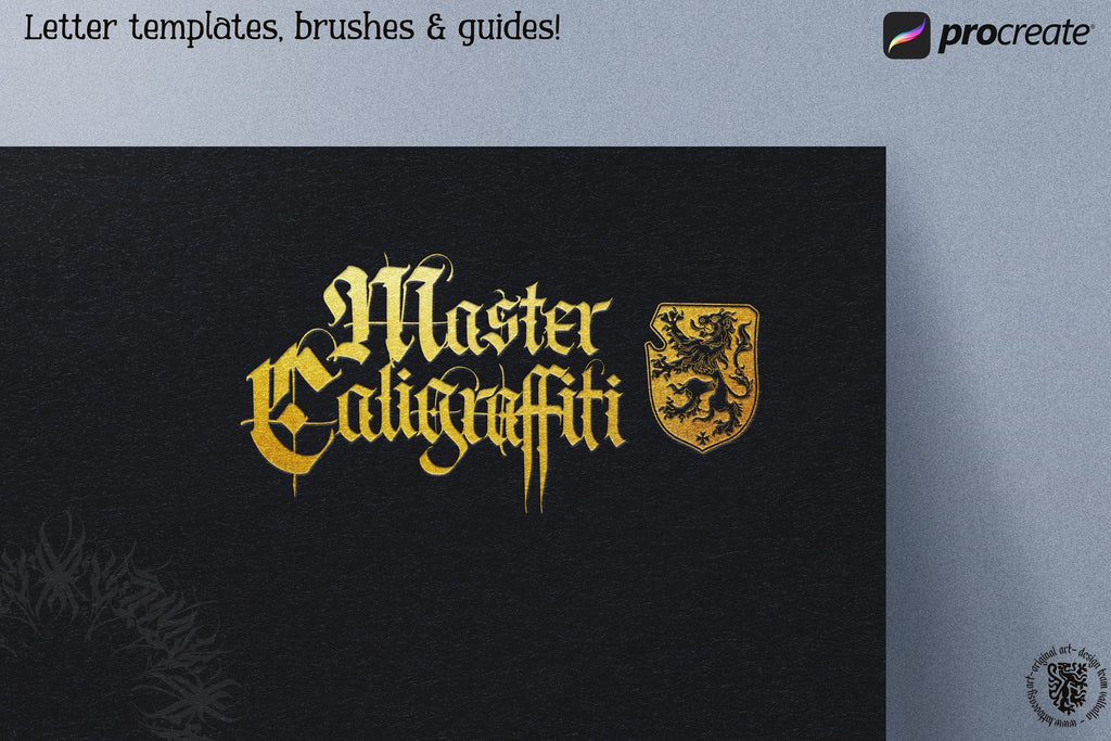 CaliGraffiti Lettering Kit for Procreate: 300+ Custom Letters, 40 Brushes (PDF Guide Included)