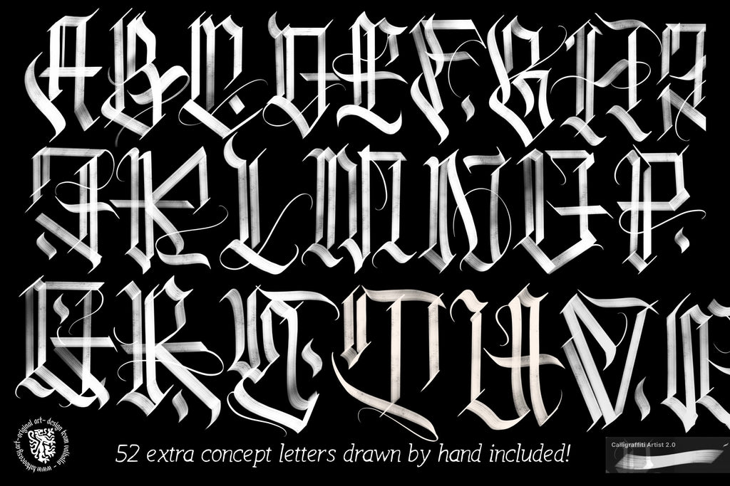 CaliGraffiti Lettering Kit for Procreate: 300+ Custom Letters, 40 Brushes (PDF Guide Included)