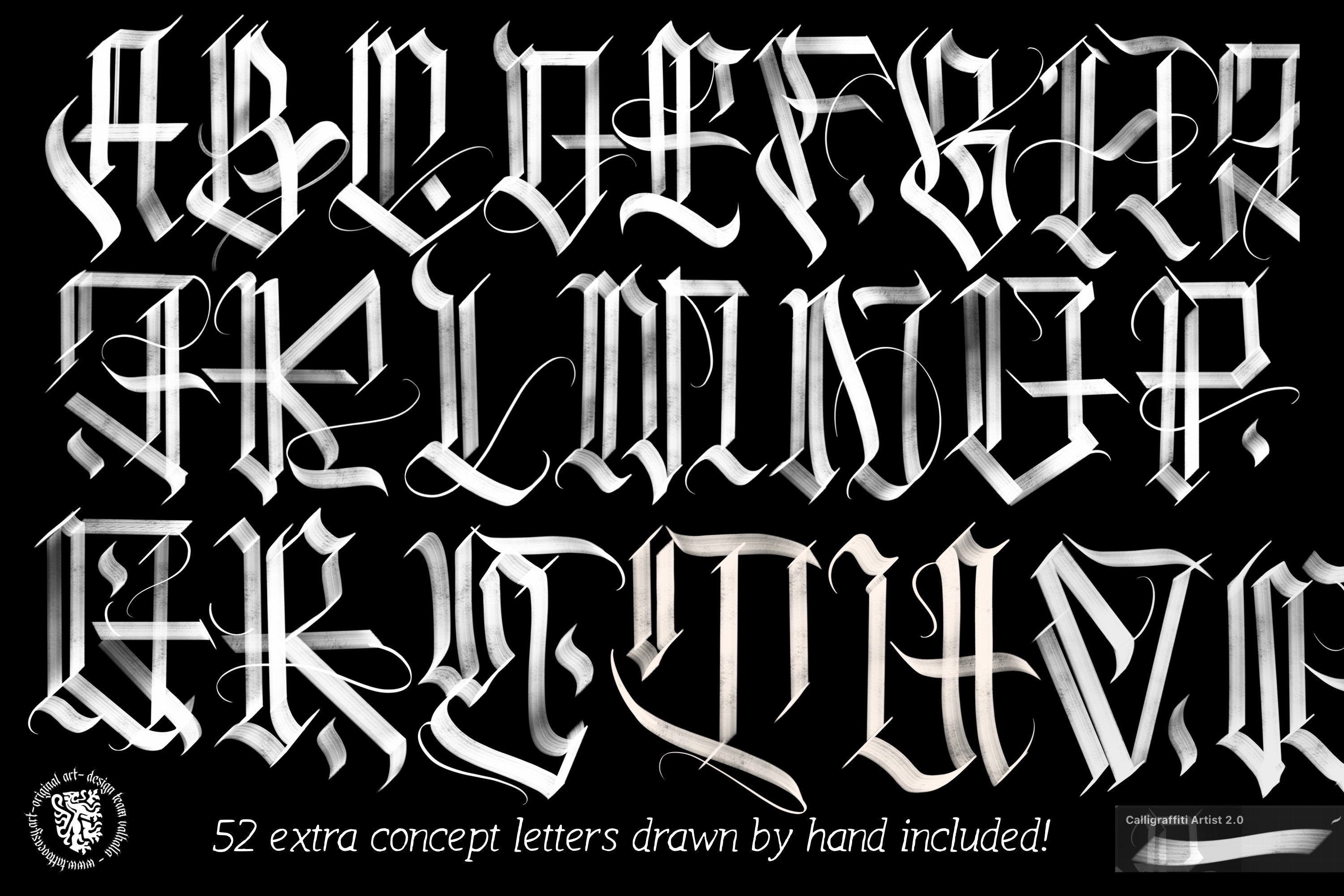 CaliGraffiti Lettering Kit for Procreate: 300+ Custom Letters, 40 Brushes (PDF Guide Included)