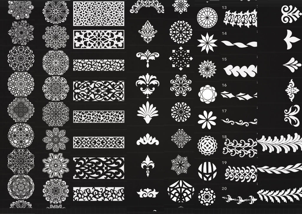 Ornamental Geometry XL, construction kit 250+ brushes and stamps for Procreate