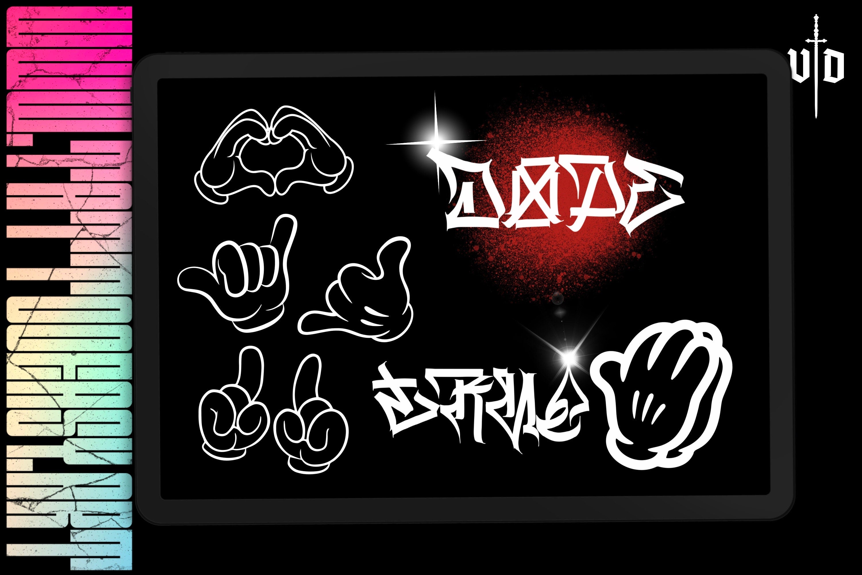 Master Graffiti - handmade, custom construction kit, custom brushes for Procreate