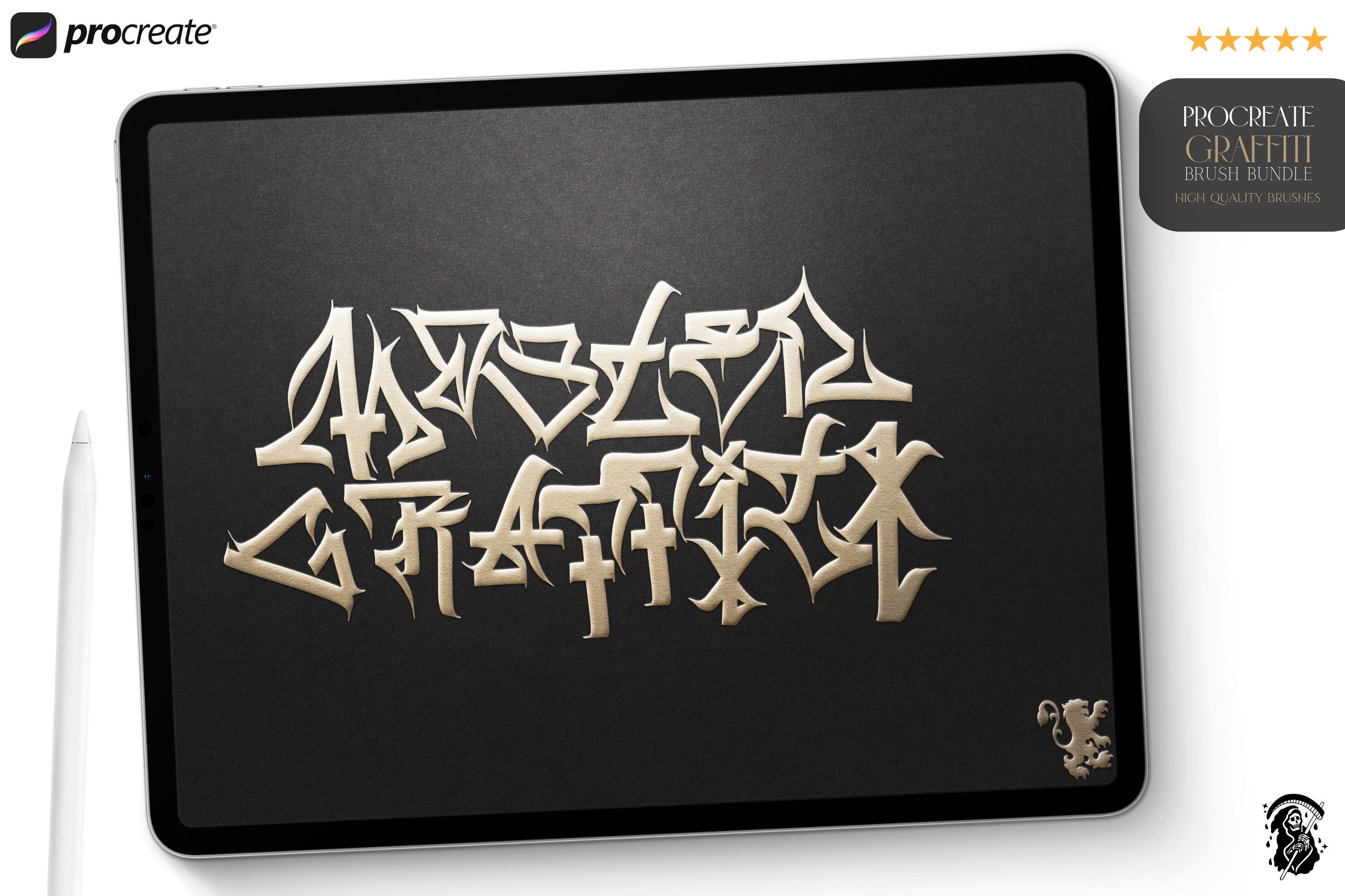 Master Graffiti - handmade, custom construction kit, custom brushes for Procreate