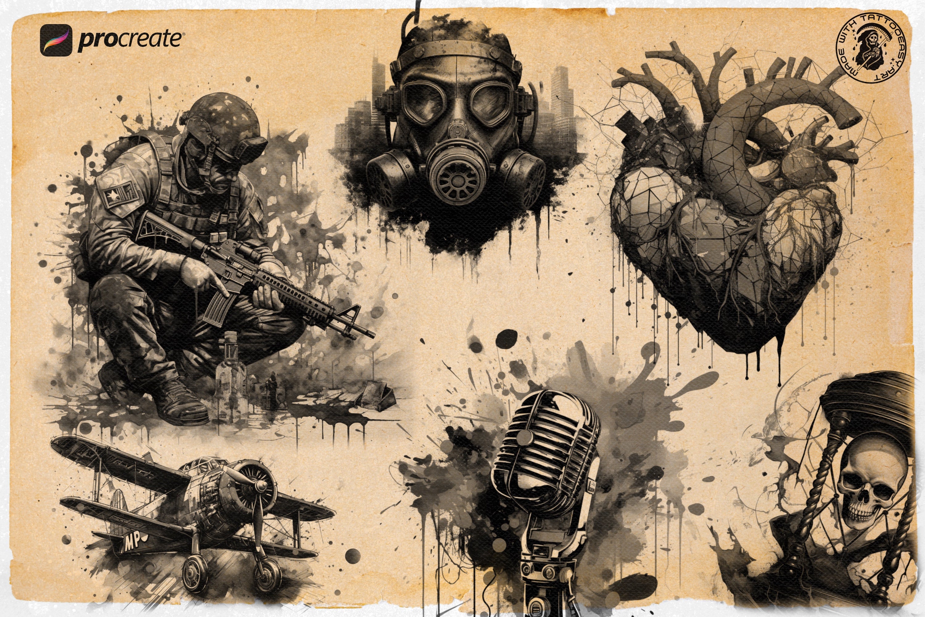 Trash Polka Tattoo Designs: 100 Procreate References
