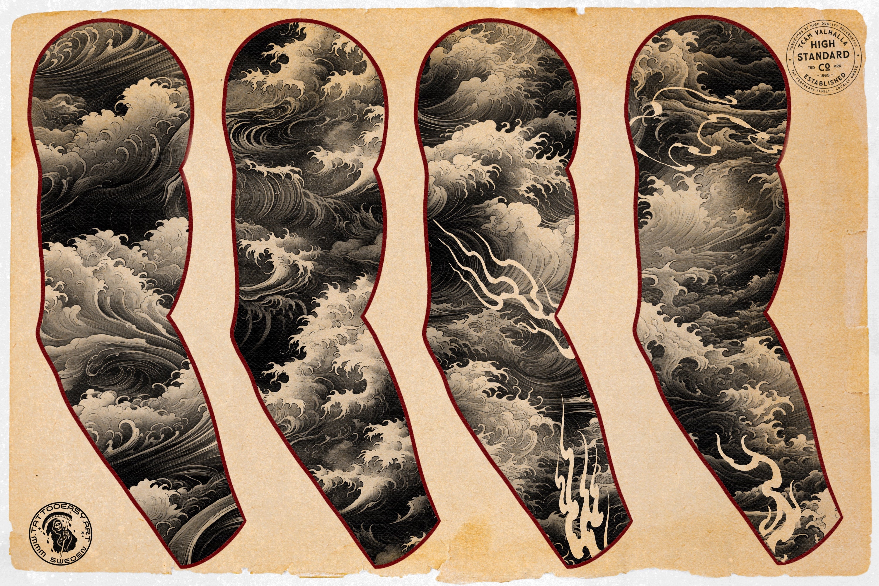 The Japanese Folder / Creative procreate tattoo construction kit for Procreate