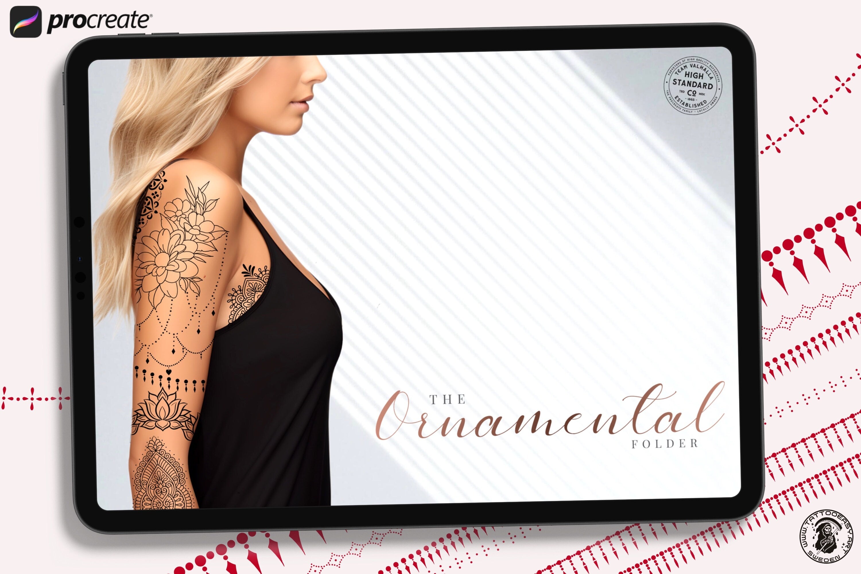 Ornamental Tattoo Brushes: 350+ Procreate Stamps Digital Download