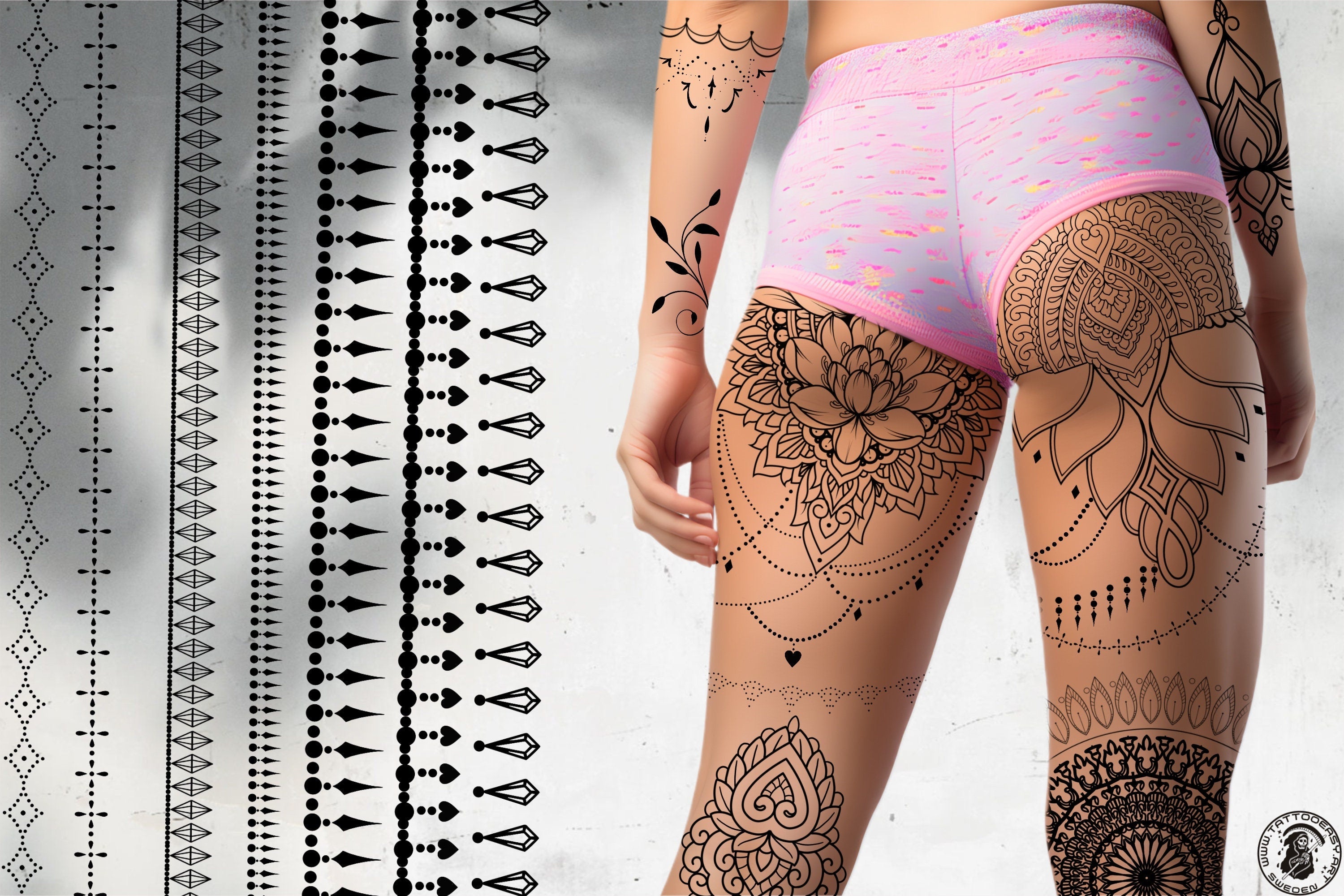 Ornamental Tattoo Brushes: 350+ Procreate Stamps Digital Download