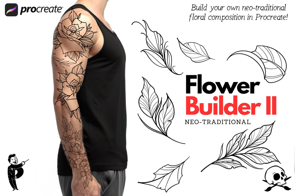 Flower builder vol.2 • Neotrad • flower design kit for Procreate