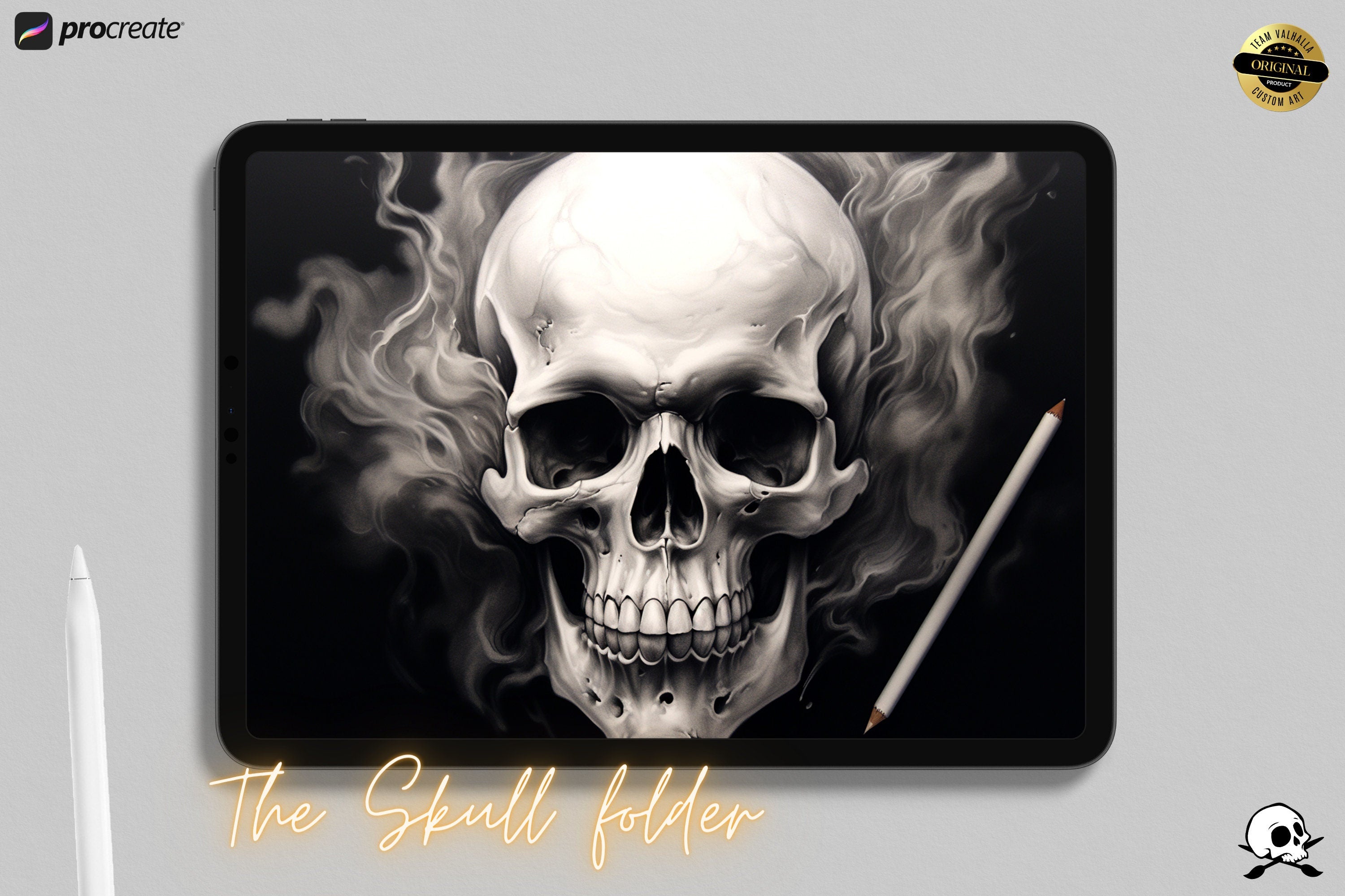 Procreate Skull Outlines: Tattoo Art Reference (PDF)