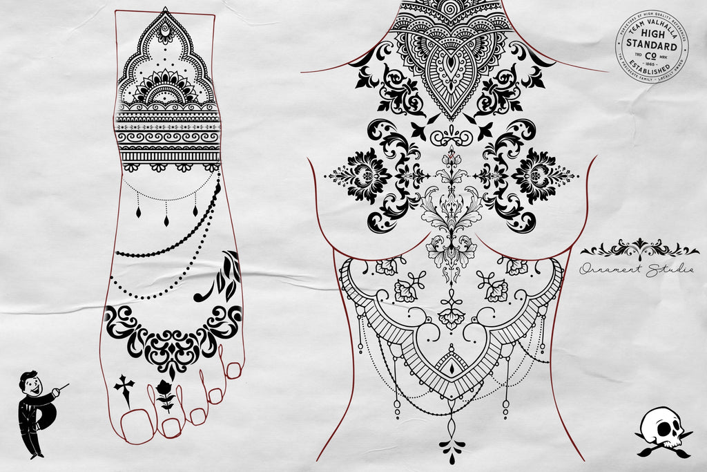 Ornamental tattoo designer / builder kit for Procreate