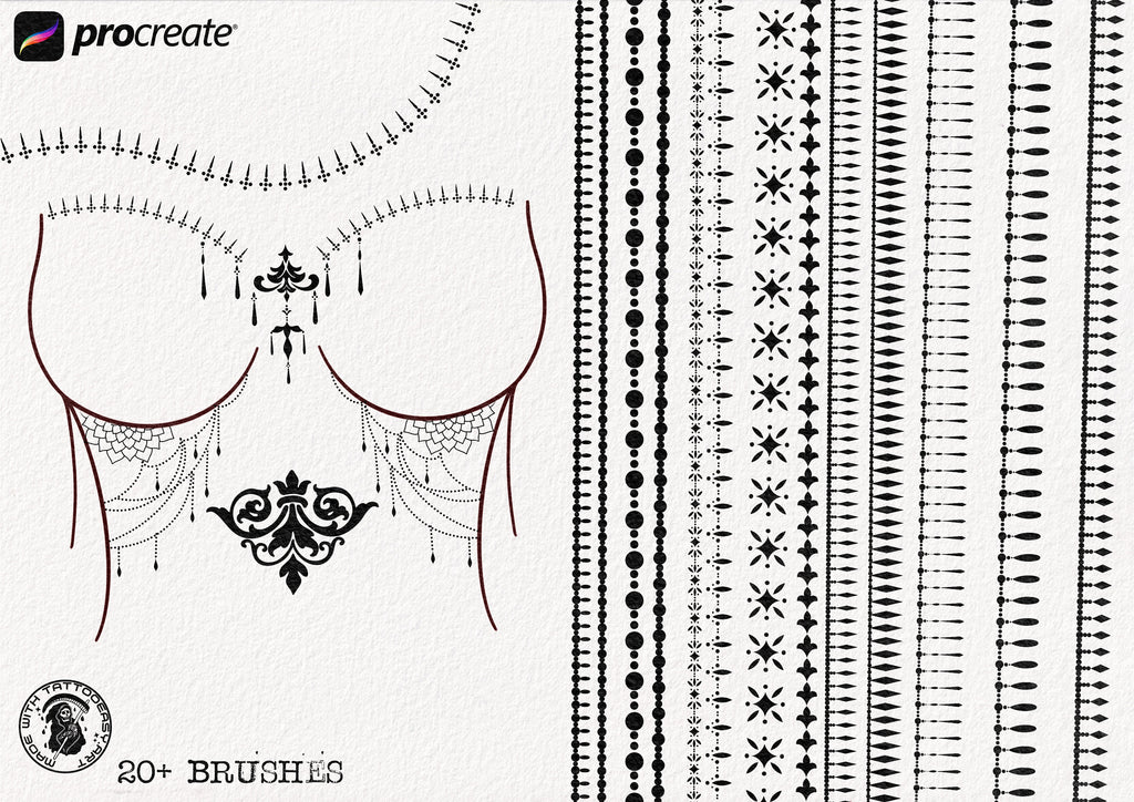 Ornamental tattoo designer / builder kit for Procreate
