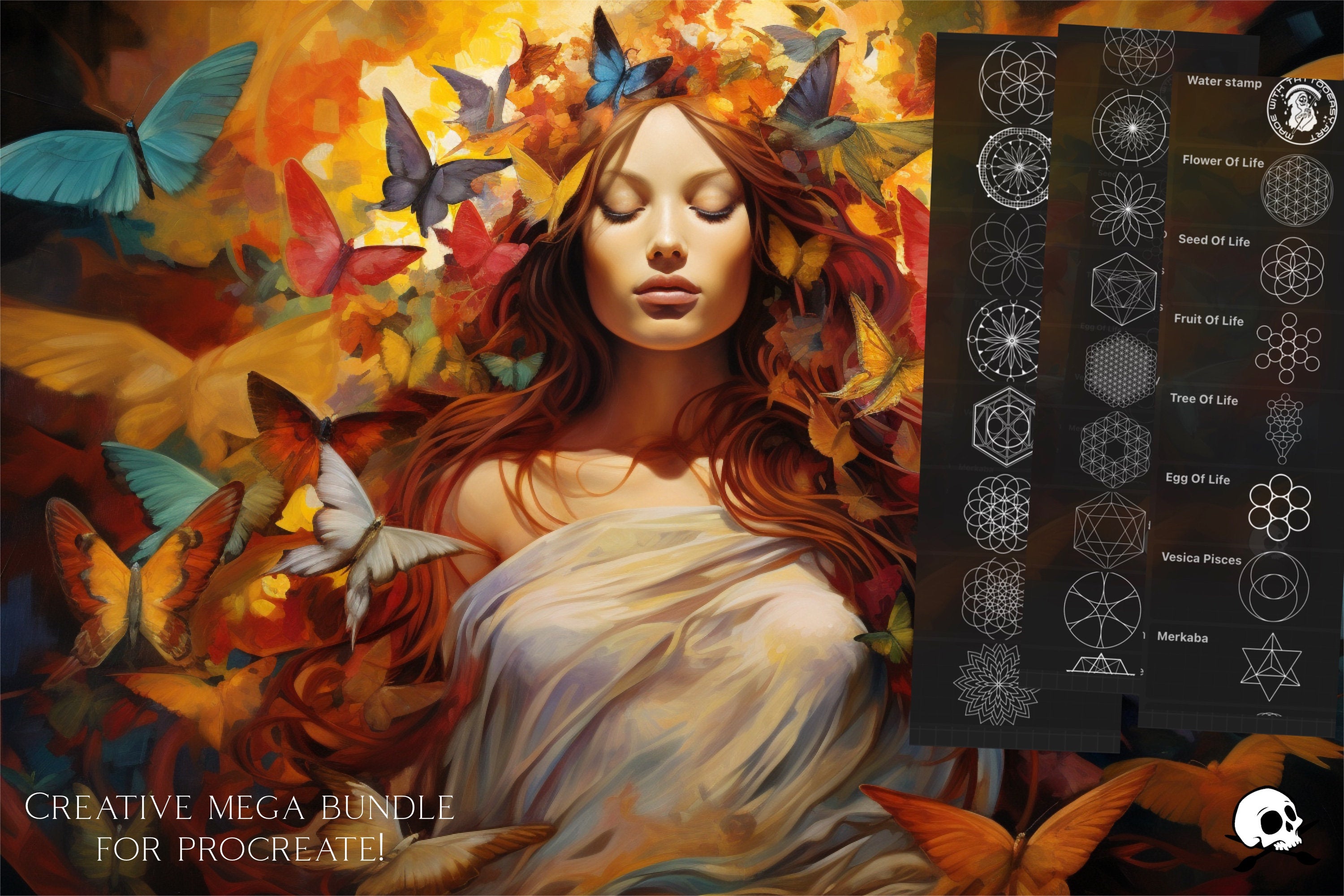 Sacred Geometry Procreate Brushes: 300+ Stamps & Patterns