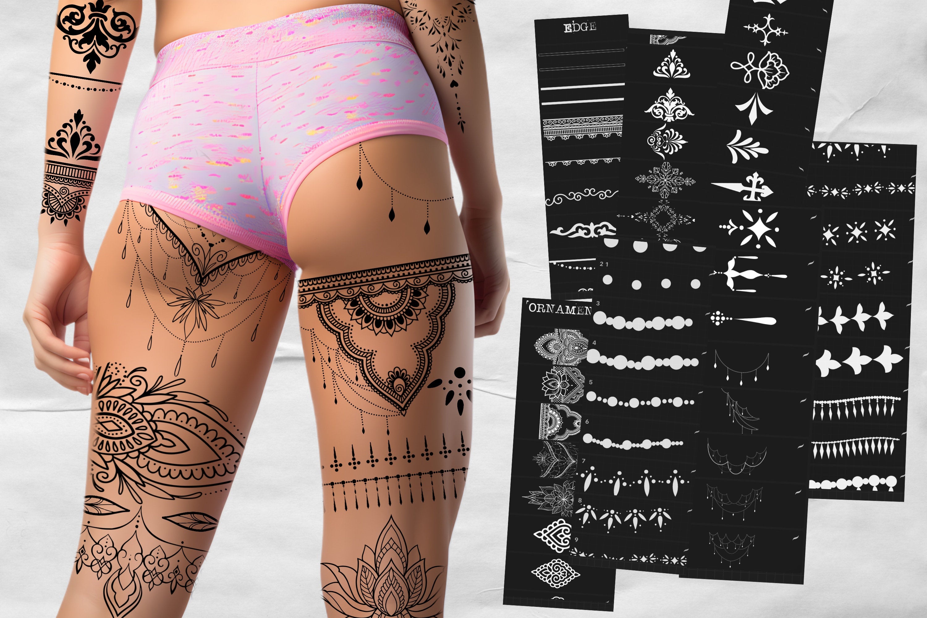 Ornamental tattoo designer / builder kit for Procreate