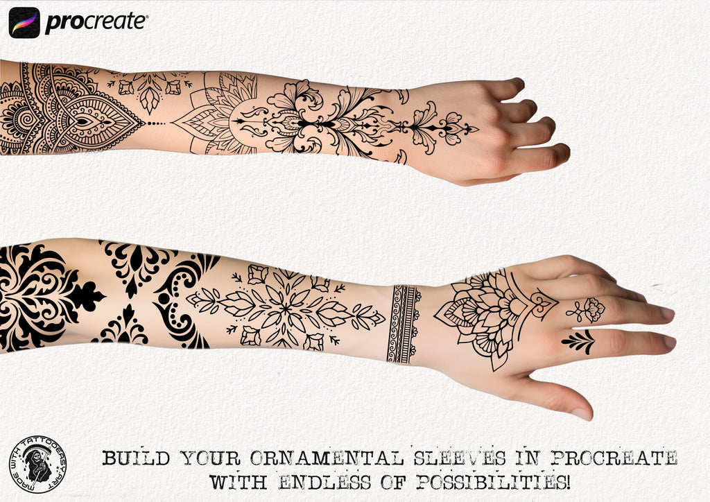 Ornamental tattoo designer / builder kit for Procreate