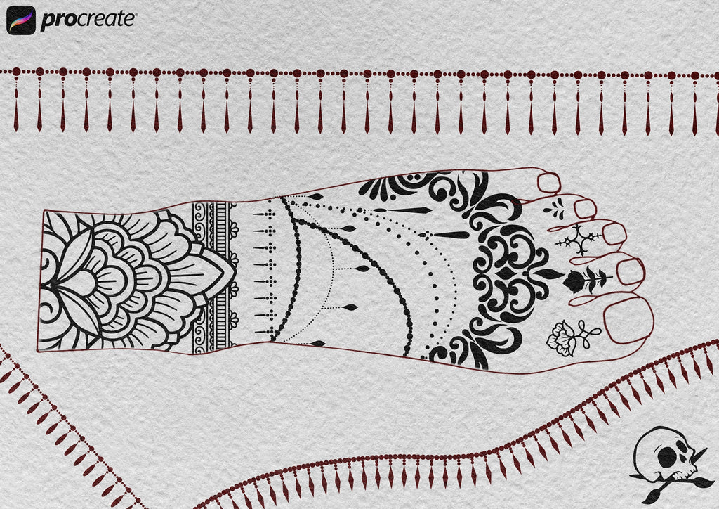 Ornamental tattoo designer / builder kit for Procreate