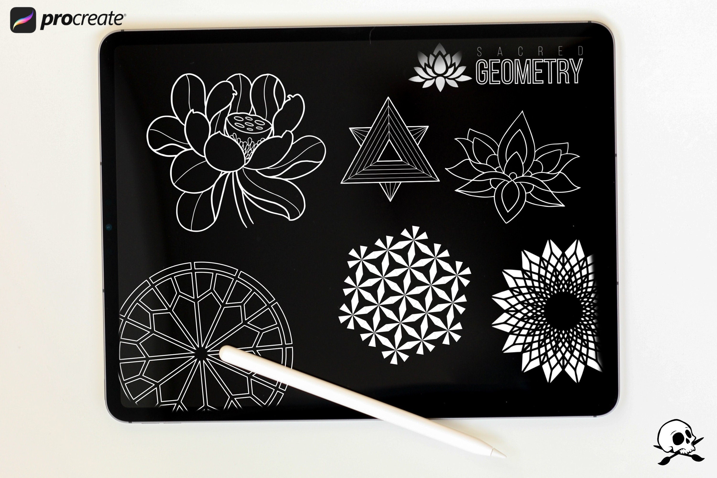 Sacred Geometry Procreate Brushes: 300+ Stamps & Patterns