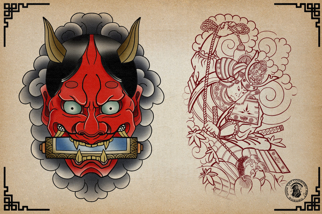 The Japanese Folder / Creative procreate tattoo construction kit for Procreate