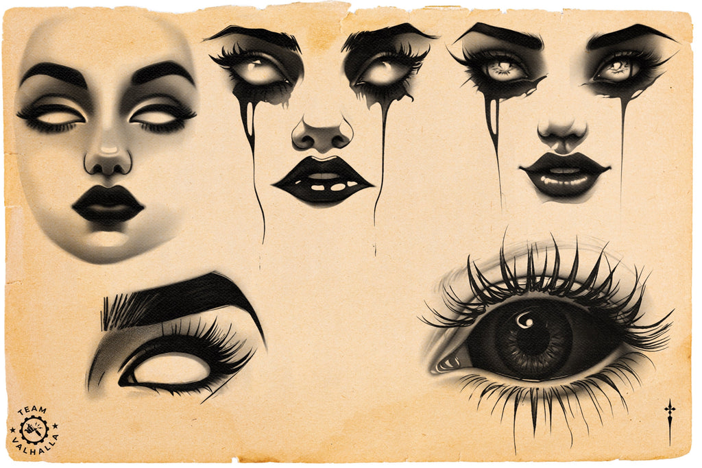 Necronomicon, 100+ dark tattoo inspired stamps for Procreate, unique designs from Team Valhalla
