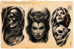 Necronomicon, 100+ dark tattoo inspired stamps for Procreate, unique designs from Team Valhalla