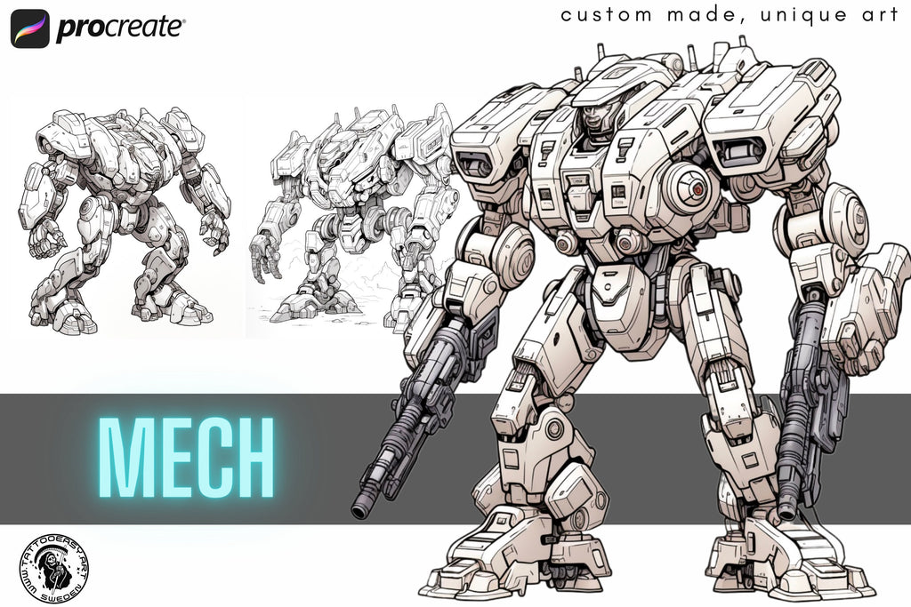 Mech Reference Collection: Procreate Anime Coloring Projects (Digital Download)