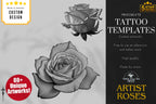 Rose Tattoo Design Kit: Procreate Stamps, Stencils (150+ PNG Files)