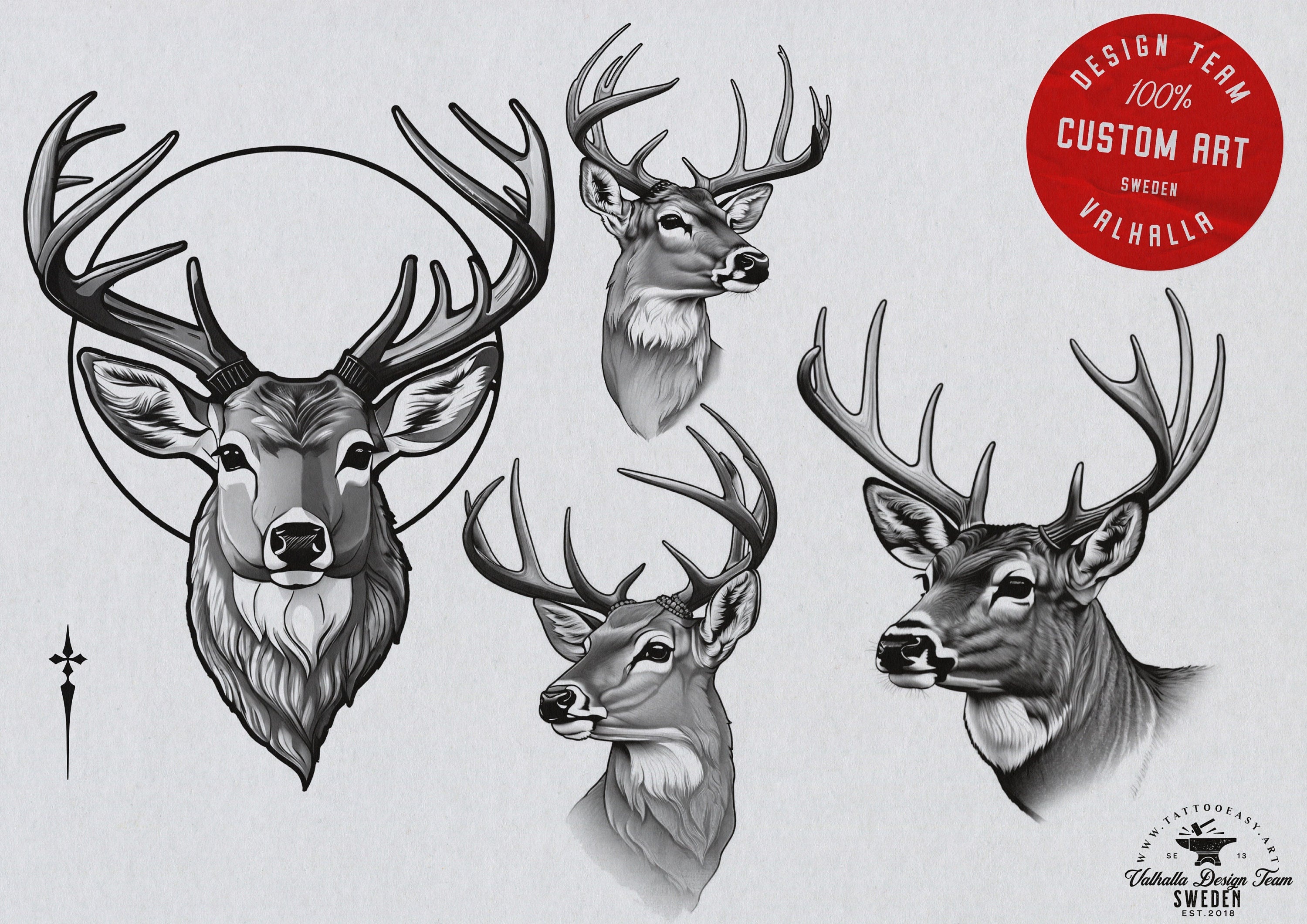 Deer Tattoo Stencils for Procreate: Unique Artist Reference (Digital Download)