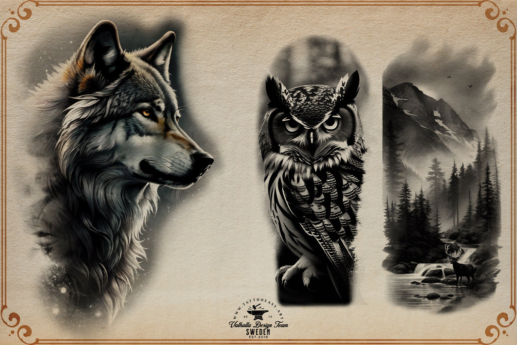 The Wildlife Folder, 50 unique tattoo sleeves by Team Valhalla
