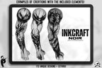 Gothic Procreate Stamps: InkCraft Noir Calligraphy Brush Set (180+ Elements)