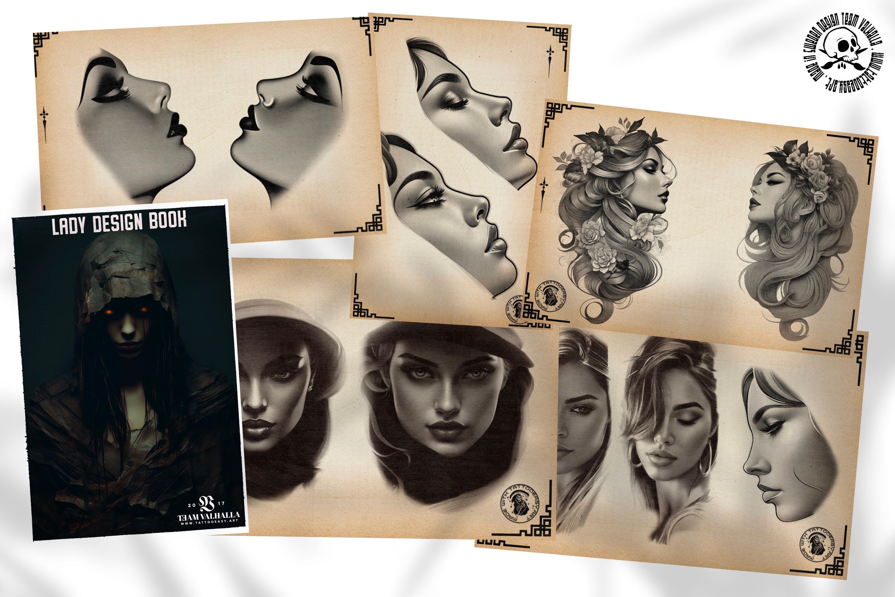 Lady design book / Tattoo flash pdf book