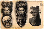 Necronomicon, 100+ dark tattoo inspired stamps for Procreate, unique designs from Team Valhalla