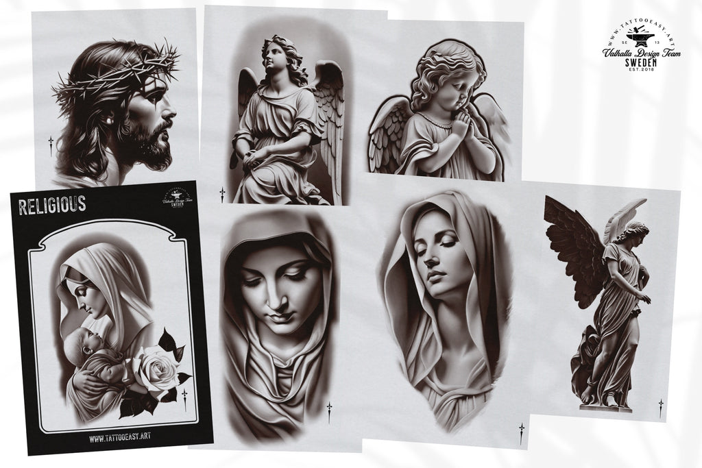 Tattoo E-Books collection (Pdf) Religious Tattoo Sleeves, 51 unique designs