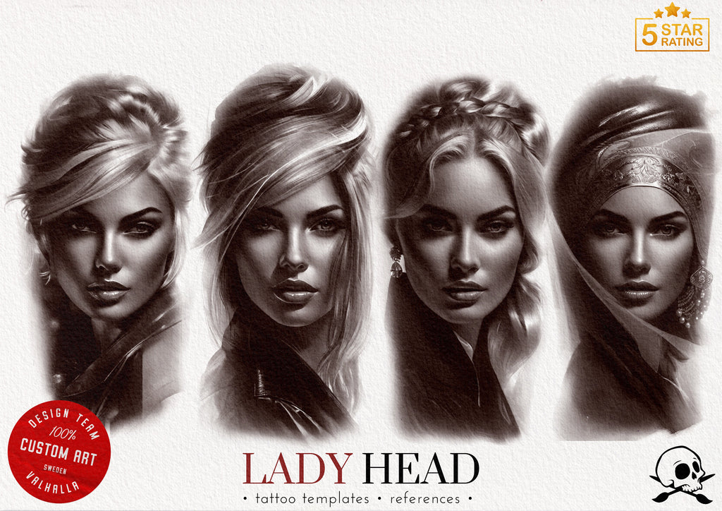Procreate Lady Head Creative Kit: 80+ Custom Portrait Elements