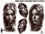 Procreate Lady Head Creative Kit: 80+ Custom Portrait Elements