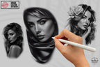 Procreate Lady Head Creative Kit: 80+ Custom Portrait Elements