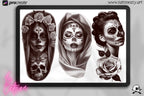 La Catrina 120 designs, 60 references ( + 60 stencils ) custom made art