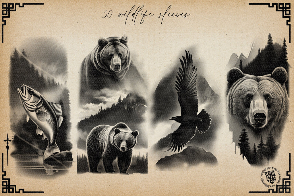 Wildlife vol.2 , 50 unique tattoo sleeves by Team Valhalla