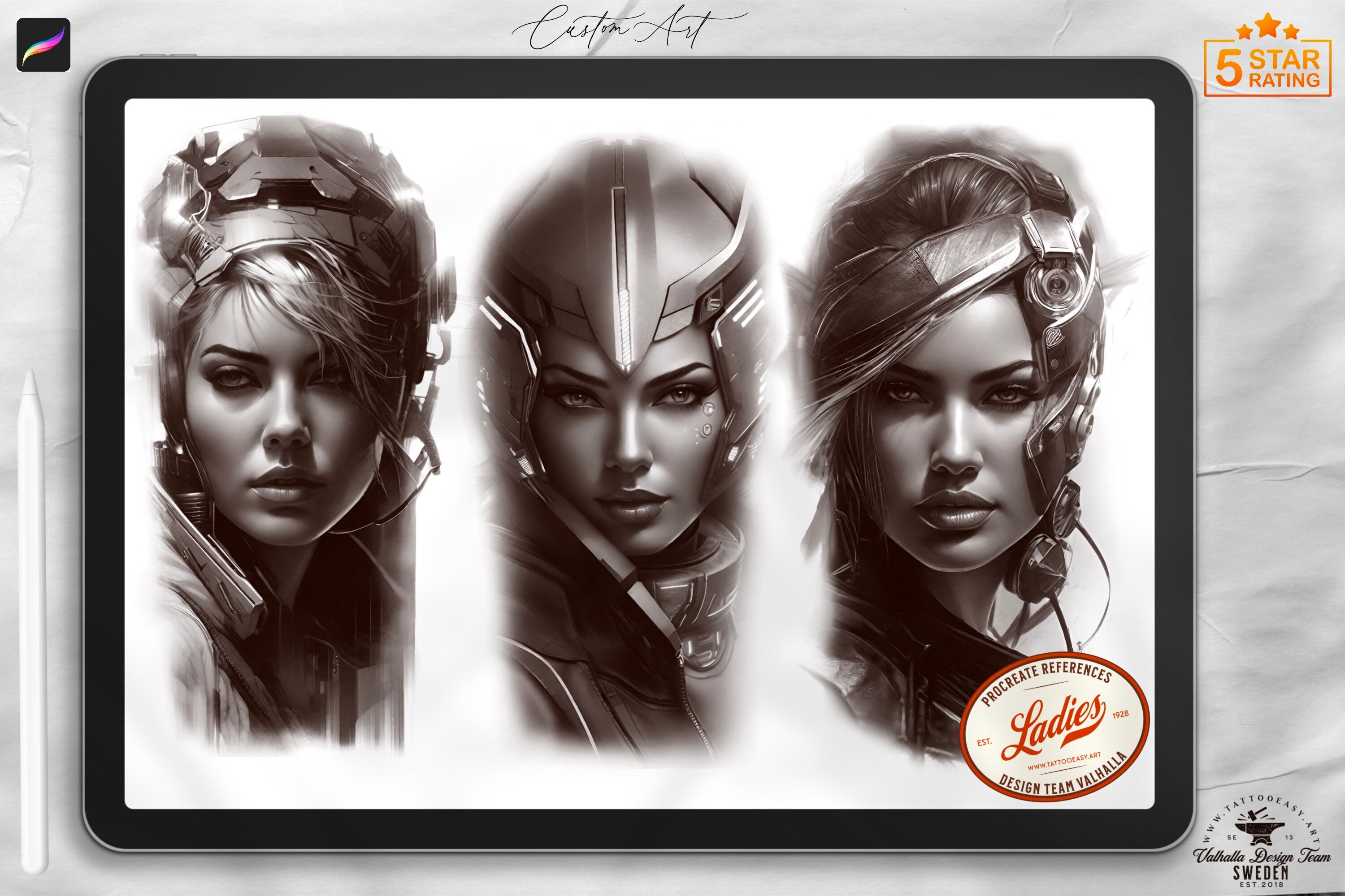 The lady design kit, 200+ custom made tattoo references & stencils
