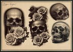 Tattoo references / Tattoo construction , 200 skull designs +ready made stencils, 100% custom art