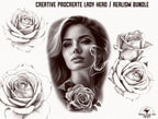 Procreate Lady Head Creative Kit: 80+ Custom Portrait Elements