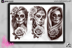 La Catrina 120 designs, 60 references ( + 60 stencils ) custom made art