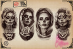 La Catrina 120 designs, 60 references ( + 60 stencils ) custom made art